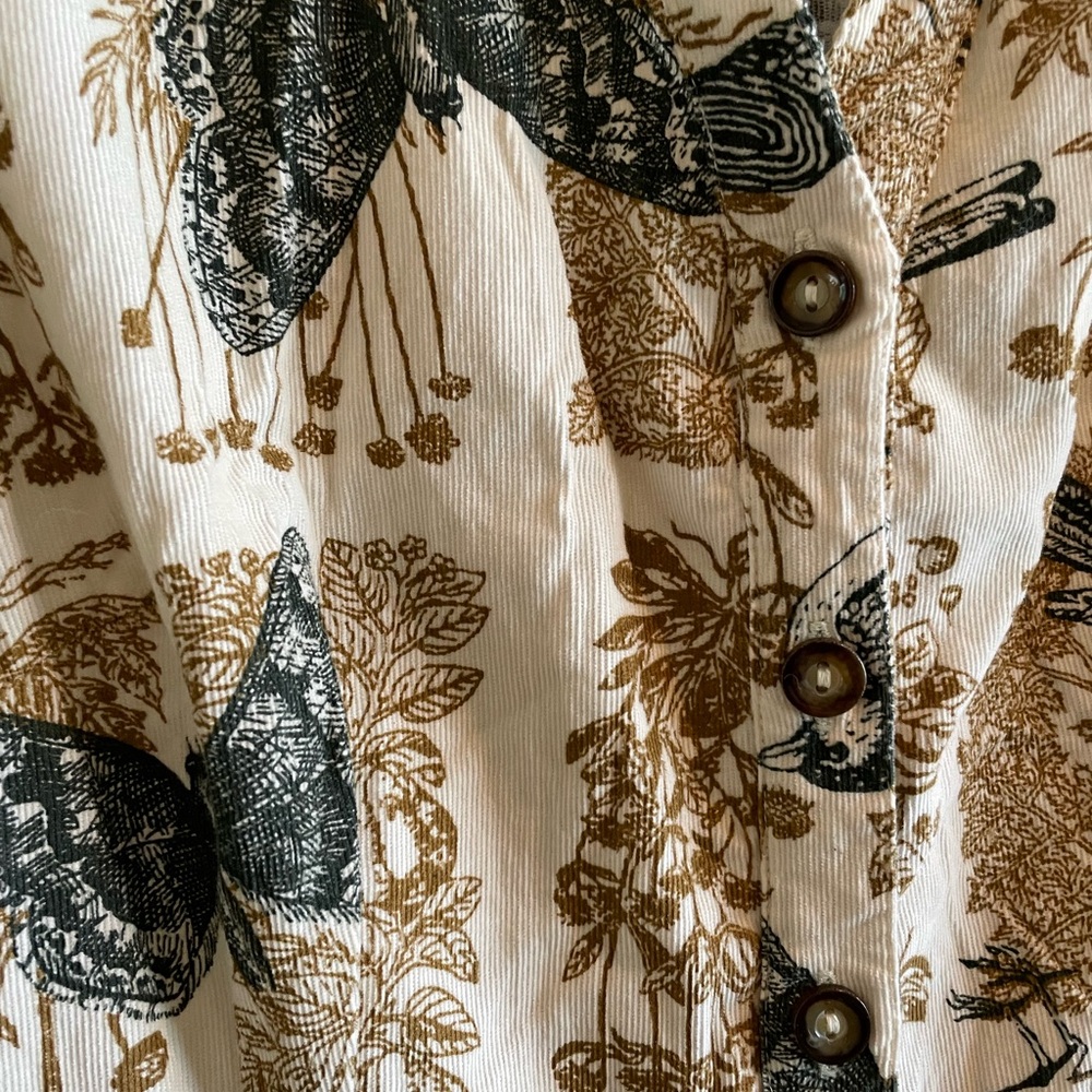 Anthropologie’s Girls from Savoy,  cotton corduroy, printed and pretty. Size 10 - Picture 5 of 6